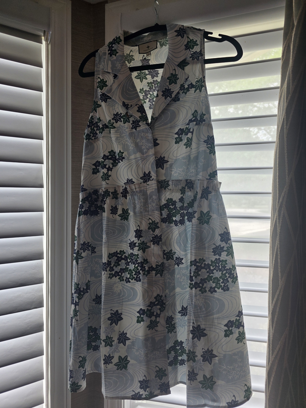 Tuckernuck Sleeveless Collared Mini Dress in White, Blue, and Green - Picture 2 of 4